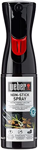 Weber Non-Stick Spray 200ml, Antifhaftspray für Grillrost, Nebelspray mit großem Sprühbereich, 100% auf natürlichen Inhaltsstoffen, zum Einfetten des Grillrostes (17685)
