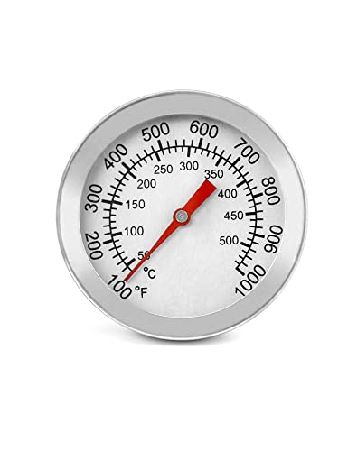 QWORK® BBQ Thermometer, Edelstahl Grill Thermometer, 5 cm Zifferblatt, 0 bis +500 °C